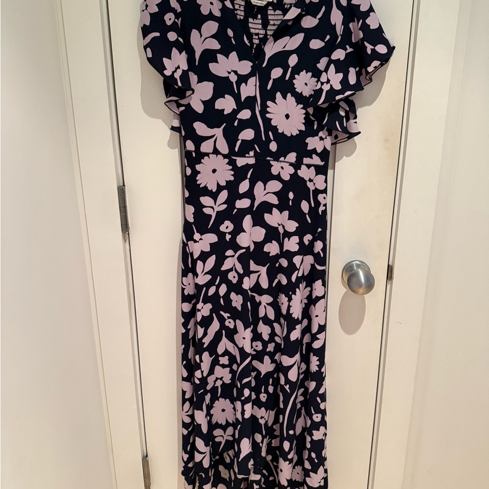 Kate Spade Navy and Pink Floral Midi Dress